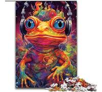 Jigsaw Puzzles for Adults, 1000 Piece Psychedelic Music Frog Puzzle Creative Family Game & Home Decor, for Teenagers (size : 50x75cm)
