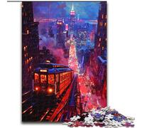 Jigsaw Puzzles for Adults 1000 Piece Psychedelic New York Wooden Puzzles size 50x75cm for Teenagers & Teens, Ideal Birthday