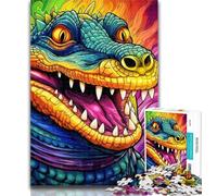 Jigsaw Puzzles for Adults 1000 Piece Psychedelic Nile Crocodile Jigsaw,Educational Games Wall Decoration Unique Birthday And Xmas Gifts 50x75cm