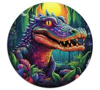Jigsaw Puzzles for Adults, 1000 Piece Psychedelic Nile Crocodile Round Jigsaw Perfect for Teenagers & Family Fun, for Birthdays (67.5x67.5cm)