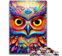 Jigsaw Puzzles for Adults 1000 Piece Psychedelic Owl 1000 Pieces for Adults,Artistic Wall Decor & Birthday Gift Idea for Friends, Home Office (38x26cm)