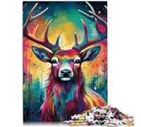 Jigsaw Puzzles for Adults 1000 Piece Psychedelic Reindeer Challenging Game 26x38cm is ideal as gifts for the whole family