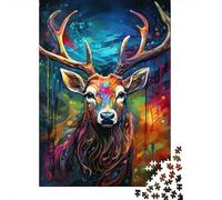 Jigsaw Puzzles for Adults 1000 Piece Psychedelic Reindeer Puzzles for Adults Woodenboard Puzzles Funny Gift 1000pcs (75x50cm)