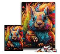 Jigsaw Puzzles for Adults 1000 Piece Psychedelic Squirrel Difficult Puzzles for Adults 26x38 cm Fun at Home Activities, Birthday Present, Travel Gifts