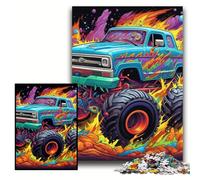 Jigsaw Puzzles for Adults, 1000 Piece Psychedelic Truck Jigsaws 1000 Pieces for Adults Family Interactive Game, Brain Challenge Gift Size 50x75cm