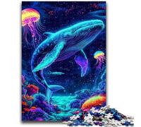 Jigsaw Puzzles for Adults 1000 Piece Psychedelic Whale 1000 Pieces for Teenagers,Educational Toy Funny Family Games Unique Home Decor (50x75cm)