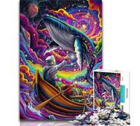 Jigsaw Puzzles for Adults 1000 Piece Psychedelic Whale Adult Puzzles,Toys Educational Games Stress Relieving Unique Birthday And Gifts 75x50cm