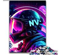 Jigsaw Puzzles for Adults 1000 Piece Punk Astronaut Made of Wood, Fun Present & Activity for Home 50x75cm Birthday Party for Men Women