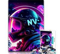 Jigsaw Puzzles for Adults 1000 Piece Punk Astronaut Puzzles for Teenagers,with Matching Poster And Trivia Sheet for Ages 14+ (size 75x50cm)