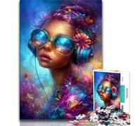 Jigsaw Puzzles for Adults 1000 Piece Punk Girl,Challenging Difficult with Fully Interlocking Randomly Shaped Pieces 75x50cm