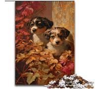 Jigsaw Puzzles for Adults 1000 Piece Puppy in The Fallen Leaves Puzzle Home Decor Brain Teaser Game for Teenagers & Family Interaction (size 26x38cm)