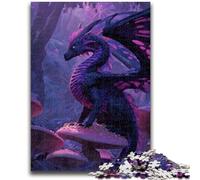 Jigsaw Puzzles for Adults 1000 Piece Purple Flying Dragon Puzzles,Staycation Kill Time with Matching Poster And Trivia Sheet (75x50cm)