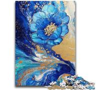 Jigsaw Puzzles for Adults 1000 Piece Purples And Teals Floral Art Brain Teaser Game Educational Game for Birthday, Chrismas for for Age 14 50x75cm
