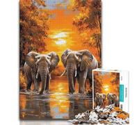 Jigsaw Puzzles for Adults 1000 Piece Puzzle African Elephant,Family Activity Fun at Home Activities,Birthday Present,Travel Gifts (38x26cm)