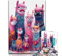 Jigsaw Puzzles for Adults 1000 Piece Puzzle Alpaca Family,Challenging Game And Family Play Birthday Present,Gifts,Wall Art (75x50cm)