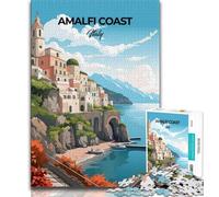 Jigsaw Puzzles for Adults 1000 Piece Puzzle Amalfi Coast Italy,Stress Reliever Difficult Challenge Every Piece Is Unique - Challenging Family Fun Game (75x50cm)