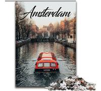 Jigsaw Puzzles for Adults 1000 Piece Puzzle Amsterdam, Family Game Stress Reliever Difficult Challenge Enhance Love between Couples 50x75cm