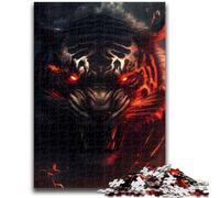 Jigsaw Puzzles for Adults 1000 Piece Puzzle Angry Wild Tiger Head Art Stress Reliever Difficult Challenge Enhance Love between Couples 50x75cm