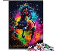 Jigsaw Puzzles for Adults 1000 Piece Puzzle Art Graffiti Horse, for And 14 Years And over for Educational Game Challenge Toy Gift for Birthdays (Size50x75cm)