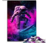 Jigsaw Puzzles for Adults 1000 Piece Puzzle Astronaut Space Surfing, Toy Intellectual Game Enhance Love between Couples for Ages 14+ (Size 50x75cm)