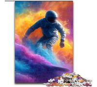 Jigsaw Puzzles for Adults 1000 Piece Puzzle Astronaut Surfing, Help The Brain Exercise Addictive Toys to Cultivate Patience Enhance Memory (Size 26x38cm)