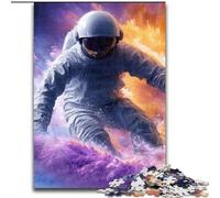 Jigsaw Puzzles for Adults 1000 Piece Puzzle Astronaut Surfing, Toy Intellectual Game Enhance Love between Couples for Ages 14+ (Size 50x75cm)