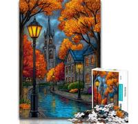 Jigsaw Puzzles for Adults 1000 Piece Puzzle Autumn City Scenery,Family Activity Fun at Home Activities,Birthday Present,Travel Gifts (75x50cm)