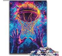 Jigsaw Puzzles for Adults 1000 Piece Puzzle Basketball Shooting,Stress Reliever Staycation Kill Time Wishlist with Santa Claus 38x52cm