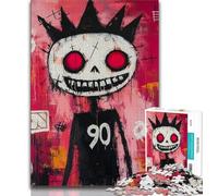 Jigsaw Puzzles for Adults 1000 Piece Puzzle Basquiat-style Skeleton King,Challenging Game And Family Play Birthday Present,Gifts,Wall Art (75x50cm)