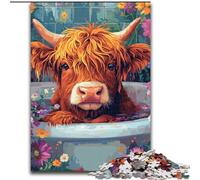 Jigsaw Puzzles for Adults 1000 Piece Puzzle Bathroom Heights Cow, Family Entertainment Toys Is Ideal As Gifts for The Whole Family for 14+ (Size 26x38cm)