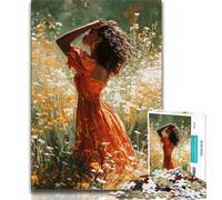 Jigsaw Puzzles for Adults 1000 Piece Puzzle Beautiful Indian Woman,Stress Reliever Staycation Kill Time Wishlist with Santa Claus 75x50cm