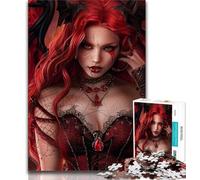 Jigsaw Puzzles for Adults 1000 Piece Puzzle Beautiful Lady Demon with Wings,Educational Family Game Wall Decoration Unique Birthday And Xmas Gifts (38x26cm)
