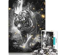 Jigsaw Puzzles for Adults 1000 Piece Puzzle Black And White Tiger,Stress Reliever Difficult Challenge Every Piece Is Unique - Challenging Family Fun Game (38x26cm)