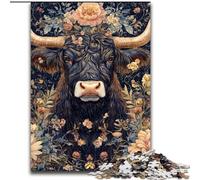 Jigsaw Puzzles for Adults 1000 Piece Puzzle Black Highland Cow, for Age 14+ Suitable for Couples Fun at Home Activities, Birthday Present,Travel Gifts (Size 26x38cm)