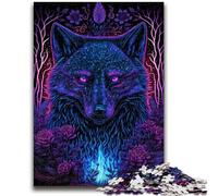 Jigsaw Puzzles for Adults 1000 Piece Puzzle Black Light Wolf Educational Family Game Deal As Gifts for The Whole Family for And Age 14 Years Up 26x38cm