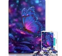 Jigsaw Puzzles for Adults 1000 Piece Puzzle Blue Purple Butterfly,Educational Family Game Wall Decoration Unique Birthday And Xmas Gifts (75x50cm)