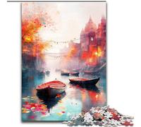 Jigsaw Puzzles for Adults 1000 Piece Puzzle Boat Oil Painting, Educational Toys for Is Ideal As A Gift for The Whole Family for And 14 Years Old (Size 26x38cm)