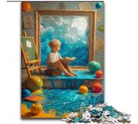Jigsaw Puzzles for Adults 1000 Piece Puzzle Boy Going to School, Help The Brain Exercise Addictive Toys to Cultivate Patience Perfect Decoration (Size 50x75cm)