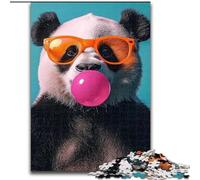 Jigsaw Puzzles for Adults 1000 Piece Puzzle Bubble Gum Panda, Toy Intellectual Game Enhance Love between Couples for Ages 14+ (Size 26x38cm)