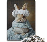 Jigsaw Puzzles for Adults 1000 Piece Puzzle Bunny Playing with Toilet Paper Educational Family Game Deal As Gifts for The Whole Family for And Age 14 Years Up 50x75cm