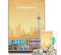 Jigsaw Puzzles for Adults 1000 Piece Puzzle Cabbagetown in Toronto,Help The Brain Exercise Addictive Toys to Cultivate Patience Artists Collection,Fine Art (75x50cm)