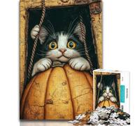 Jigsaw Puzzles for Adults 1000 Piece Puzzle Cat in Autumn,Family Game Stress Reliever Difficult Challenge Enhance Love between Couples (38x26cm)