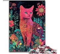 Jigsaw Puzzles for Adults 1000 Piece Puzzle Cat Sitting Among Flowers,learning Educational for Is Ideal As A Gift for The Whole Family 50x75cm