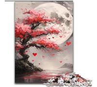 Jigsaw Puzzles for Adults 1000 Piece Puzzle Cherry Blossom Trees Under The Moon, Elephant Toy Intellectual Game Birthday Present, Gifts, Wall Art for Ages 14+ 50x75cm
