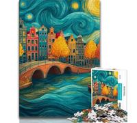 Jigsaw Puzzles for Adults 1000 Piece Puzzle City Under The Night Sky, Toys Educational Games Stress Relieving,Enhance Memory for Age 14 38x26cm