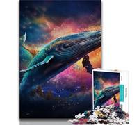 Jigsaw Puzzles for Adults 1000 Piece Puzzle Colorful Blue Whale,Educational Family Game Wall Decoration Unique Birthday And Xmas Gifts (75x50cm)