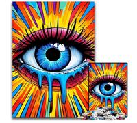 Jigsaw Puzzles for Adults 1000 Piece Puzzle Colorful Eyes Wooden Puzzles Educational Games, Enhance Love between Couples for Age 14 Years Up 50X75CM