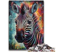 Jigsaw Puzzles for Adults 1000 Piece Puzzle Colorful Zebra Help The Brain Exercise Addictive Toys to Cultivate Patience Perfect Decoration 50x75cm