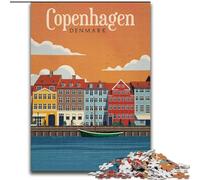 Jigsaw Puzzles for Adults 1000 Piece Puzzle Copenhagen, Family Game Stress Reliever Difficult Challenge Enhance Love between Couples 50x75cm