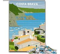 Jigsaw Puzzles for Adults 1000 Piece Puzzle Costa Brava Spain Art, Toys Educational Games Stress Relieving Enhance Love between Couples 50x75cm